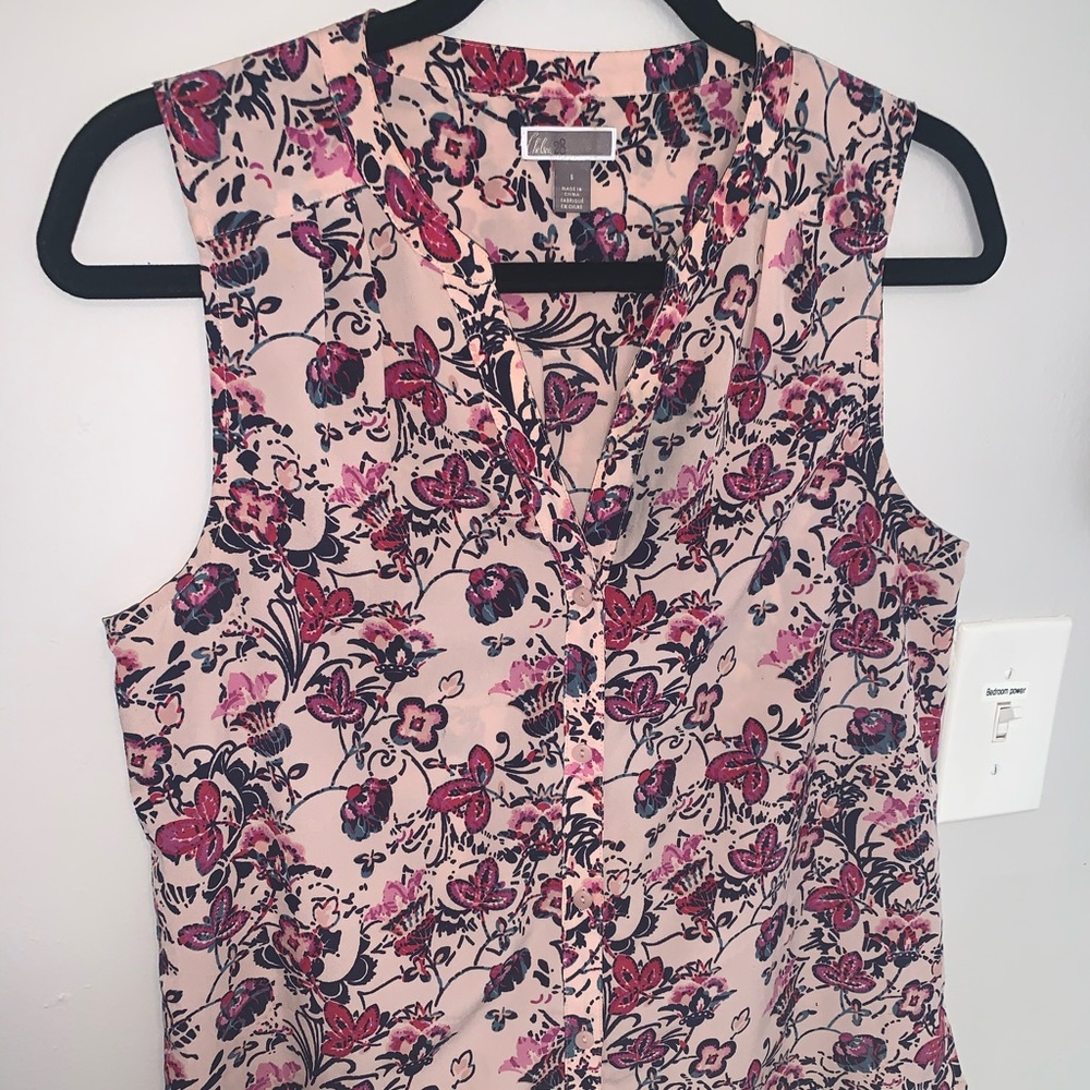 Flowered button down blouse